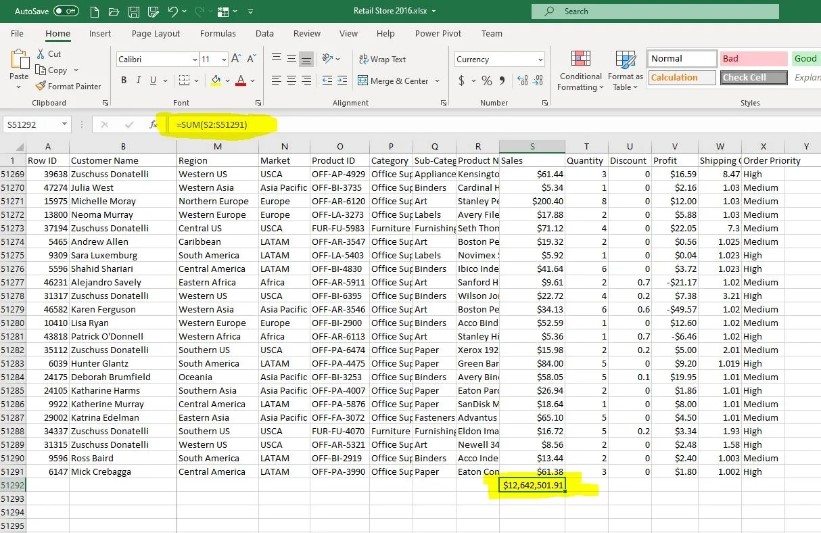 10 Awesome Excel Tips: Auto Total Is Your Friend!